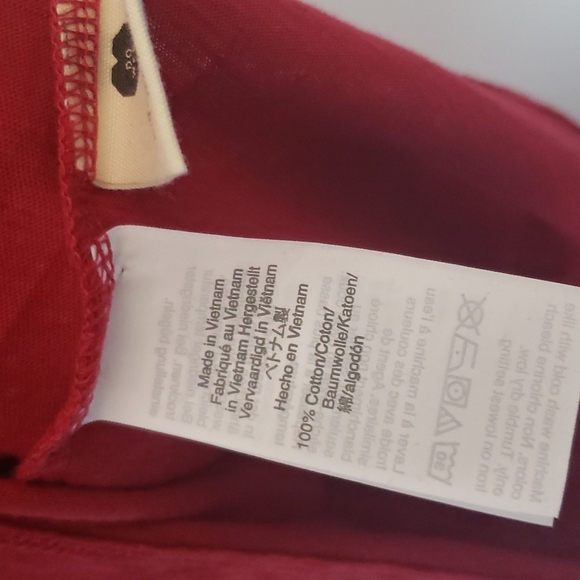 Madewell 2X V-neck short sleeves red top nwt - Picture 4 of 4